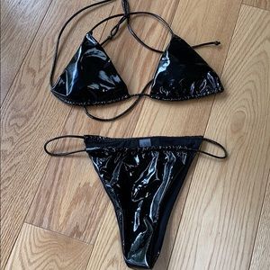 Black shiny bikini